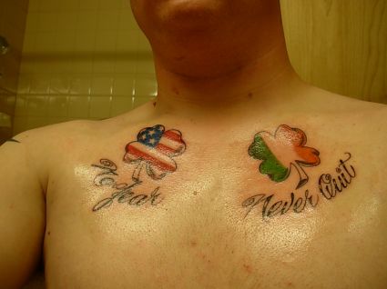 Shamrock Tattoo On Chest